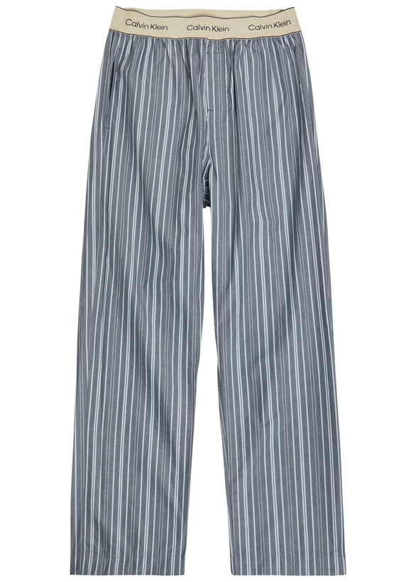 Photo: Calvin Klein Striped Cotton-poplin Pyjama Trousers Navy