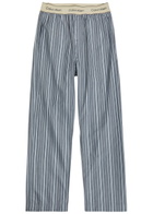 Calvin Klein Striped Cotton-poplin Pyjama Trousers Navy