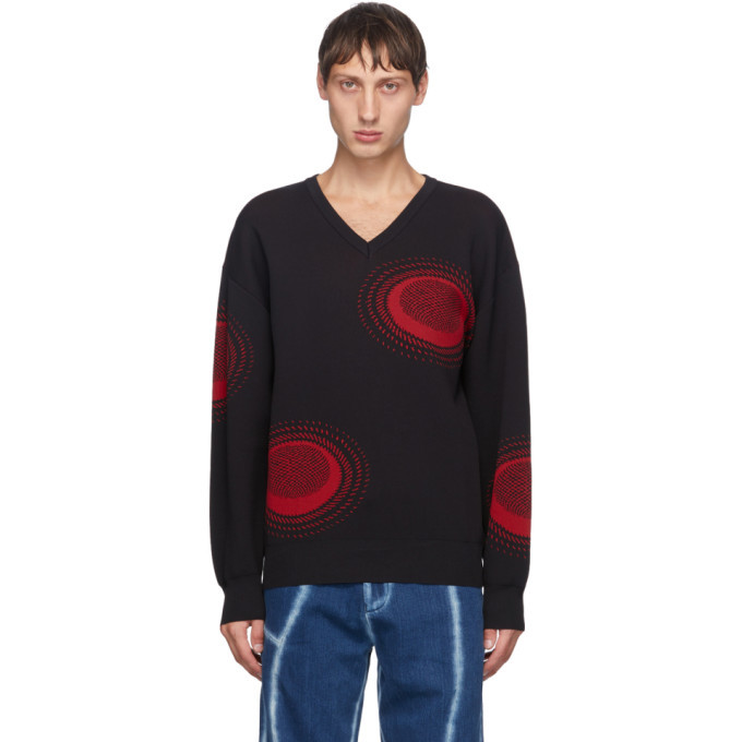 Xander Zhou Black KN08-1 V-Neck Sweater Xander Zhou