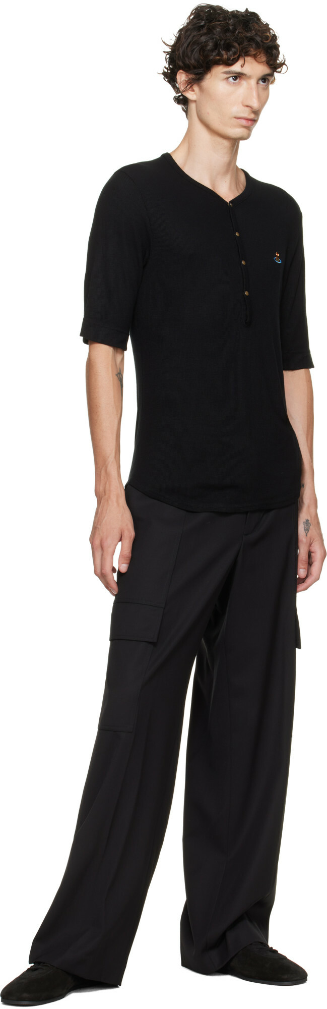Helmut Lang Black Wool Utility Trousers