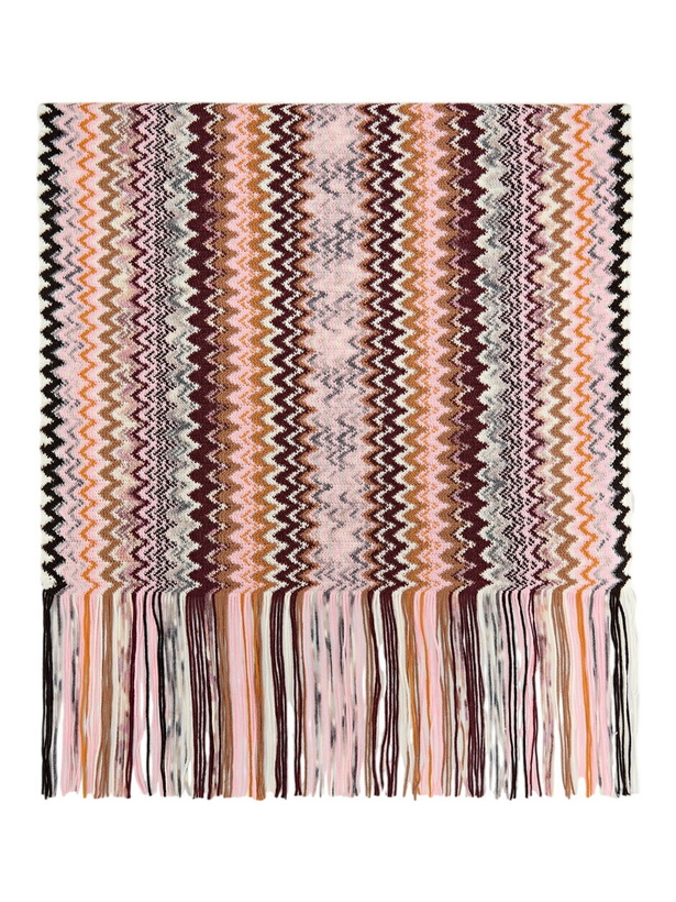 Photo: Missoni - Zig zag wool-blend scarf with fringes, Women, Multicoloured