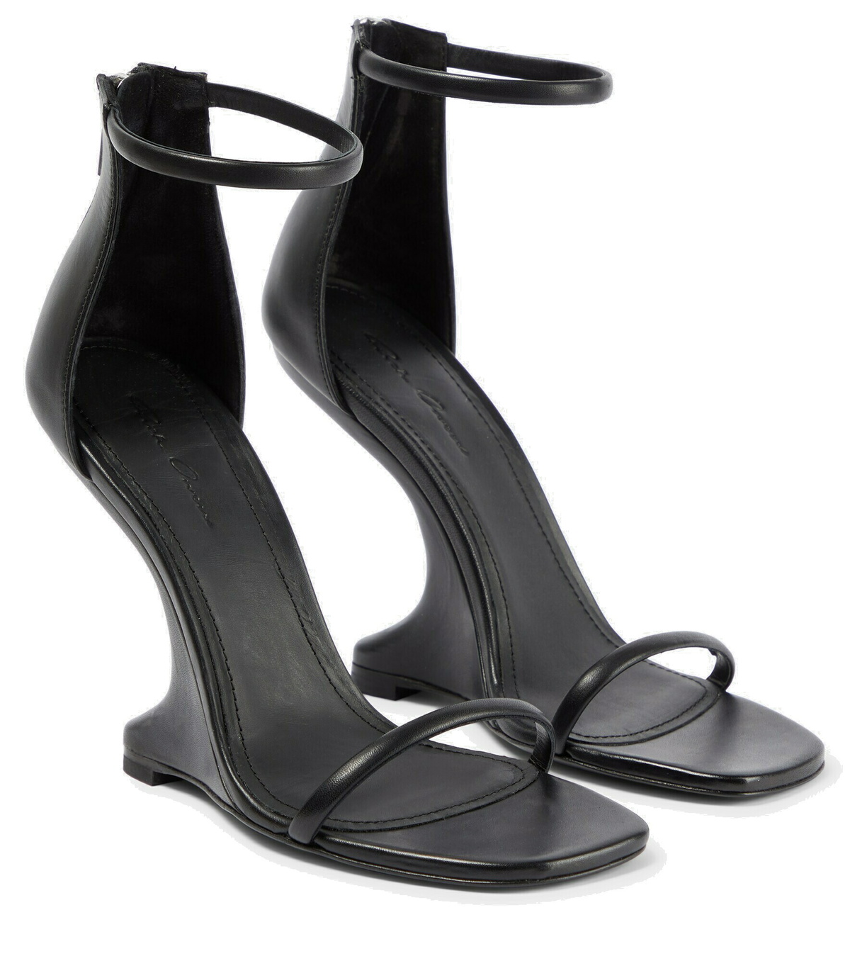 【RICK OWENS】Twisted Cantilever 80 レザーミュール Twisted cantilever スエードミュール 80mm - Rick Owens