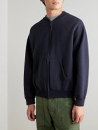 OrSlow - Cotton-Jersey Zip-Up Sweatshirt - Blue