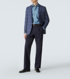Kiton Checked cashmere, wool, silk, and linen blazer