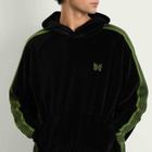 Needles Men's Velour Track Hoodie in Black