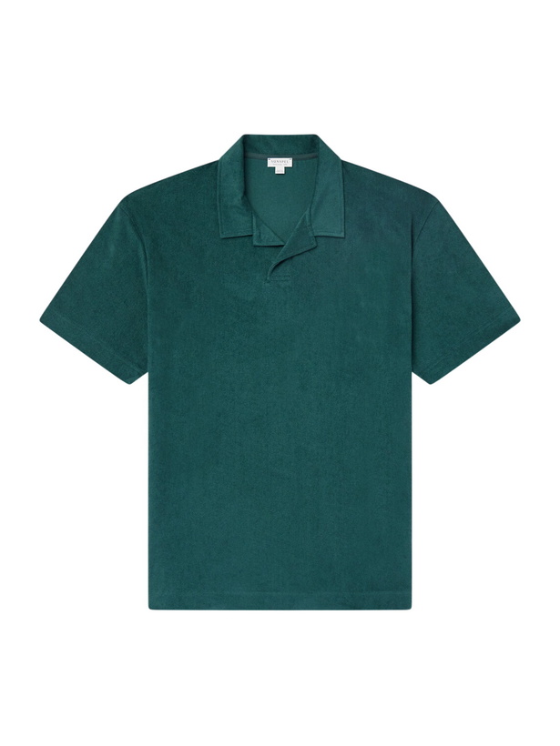 Photo: Sunspel - Sea Island Cotton-Terry Polo Shirt - Green