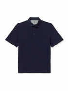 Brunello Cucinelli - Cotton-Piqué Polo Shirt - Blue