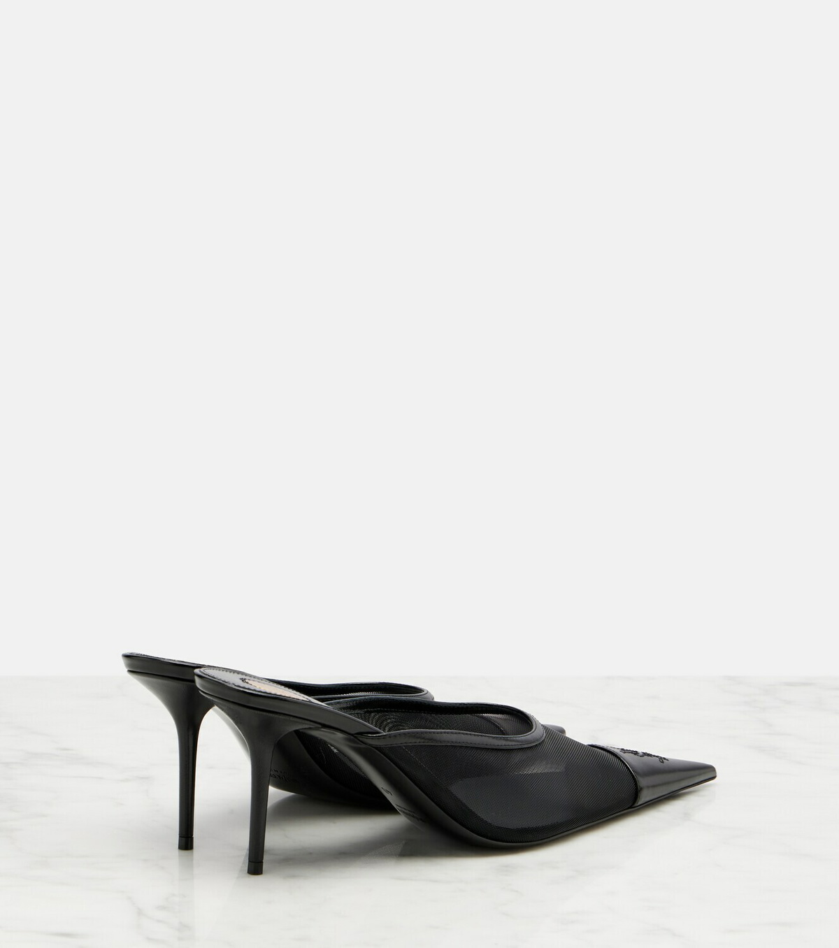 Saint Laurent Renée mesh and leather mules