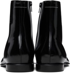 MM6 Maison Margiela Black Leather Ankle Boots