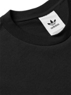 ADIDAS ORIGINALS - Logo-Embroidered Cotton-Jersey T-Shirt - Black