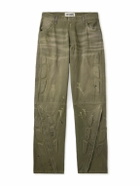 Satoshi Nakamoto - Enduro Straight-Leg Padded Distressed Jeans - Green