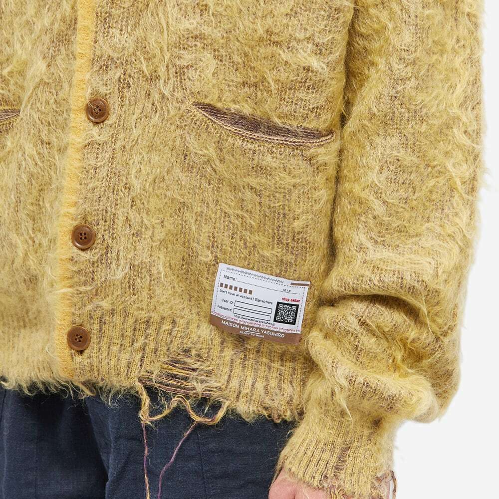 Maison MIHARA YASUHIRO Men's Brushed Knit Cardigan in Yellow