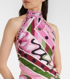 Pucci Vivara halterneck silk satin top
