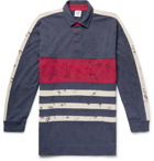 Vetements - Oversized Distressed Cotton-Blend Jersey Polo Shirt - Men - Navy