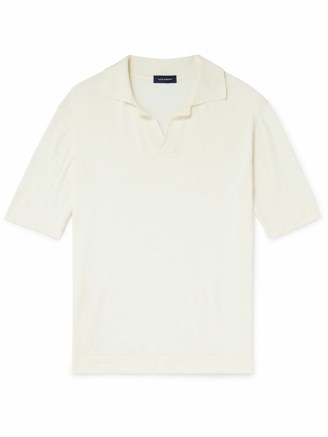 Thom Sweeney - Skipper Cotton Polo Shirt - Neutrals Thom Sweeney
