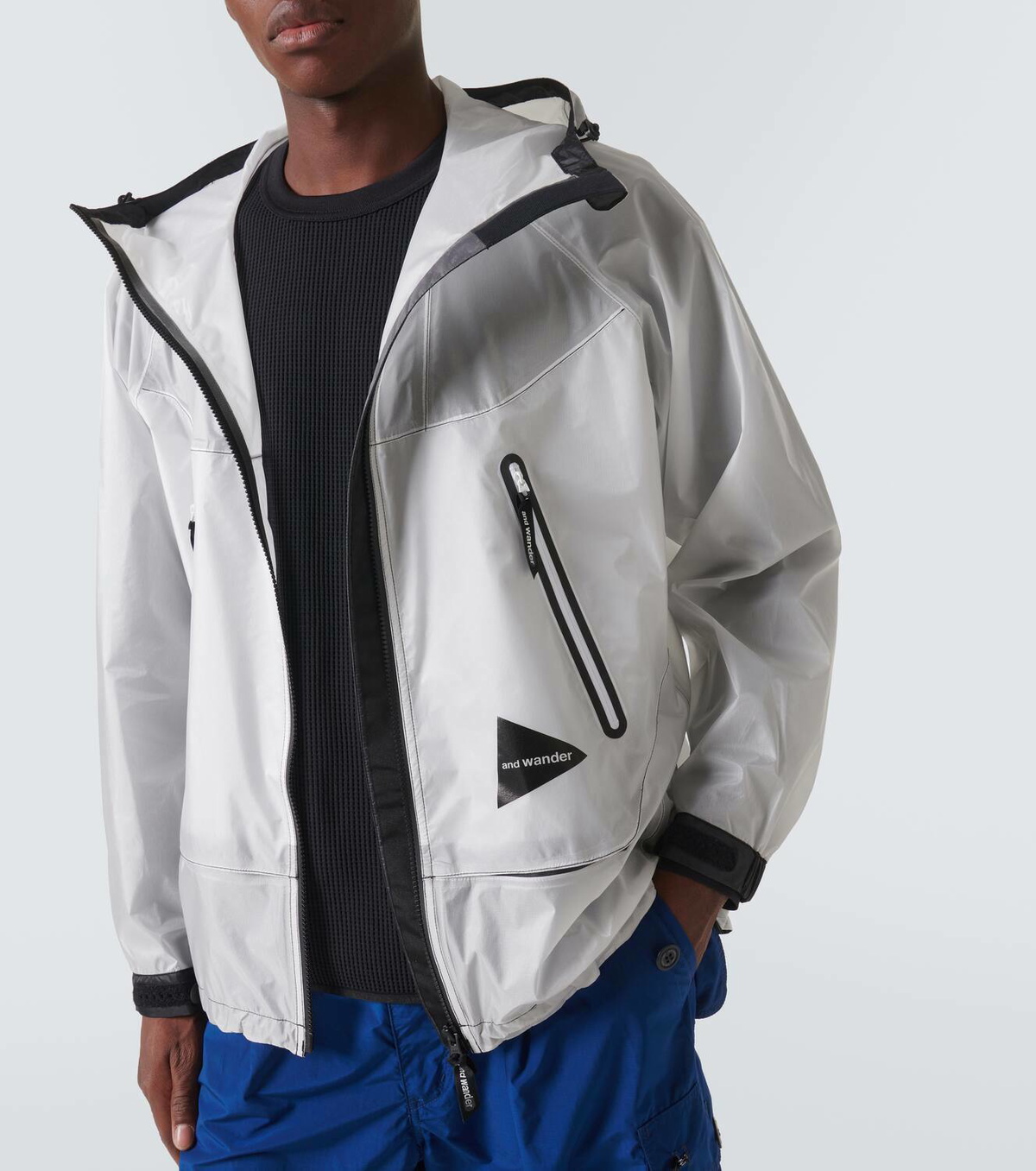 And Wander Paneled PU raincoat