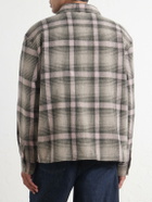 FRAME - Checked Wool-Blend Flannel Overshirt - Brown