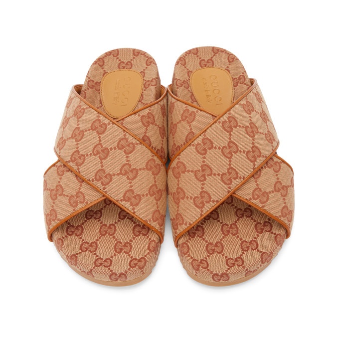 Gucci Sideline Original Gg Slide Sandal In Beige