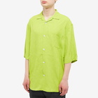 Acne Studios Men's Sandimper Tablecloth Short Sleeve Shirt in Lime Green