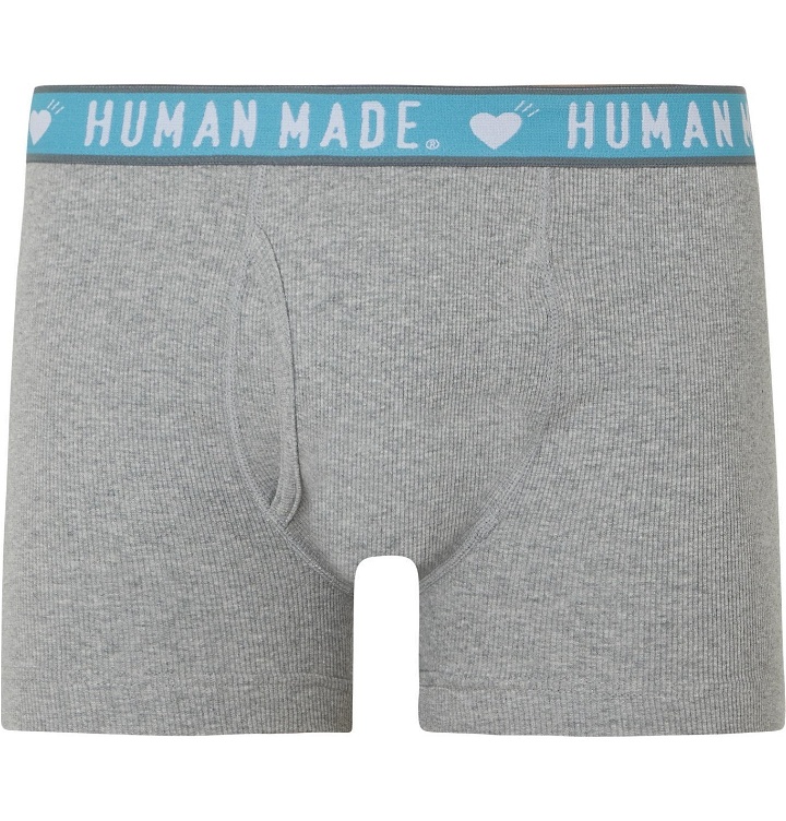 Photo: Human Made - Ribbed Mélange Cotton Boxer Briefs - Gray