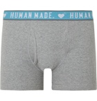 Human Made - Ribbed Mélange Cotton Boxer Briefs - Gray