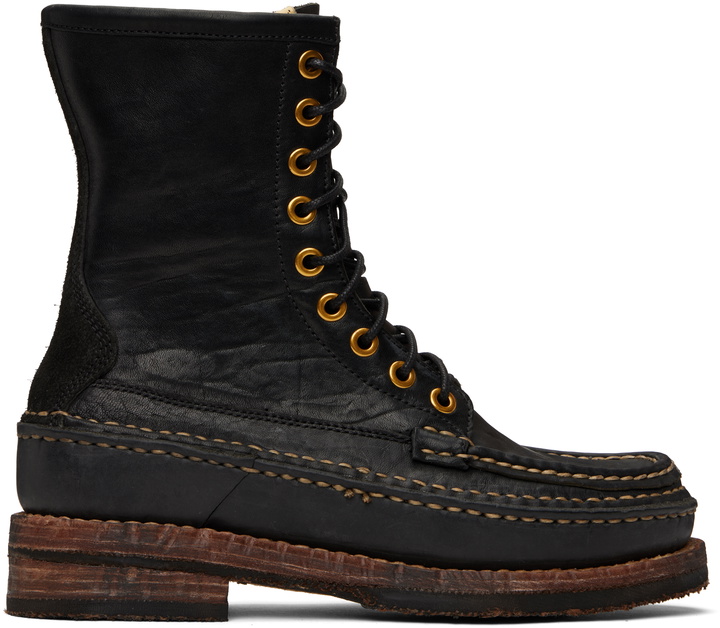 Photo: visvim Black Grizzly Camper Hi-Folk Boots