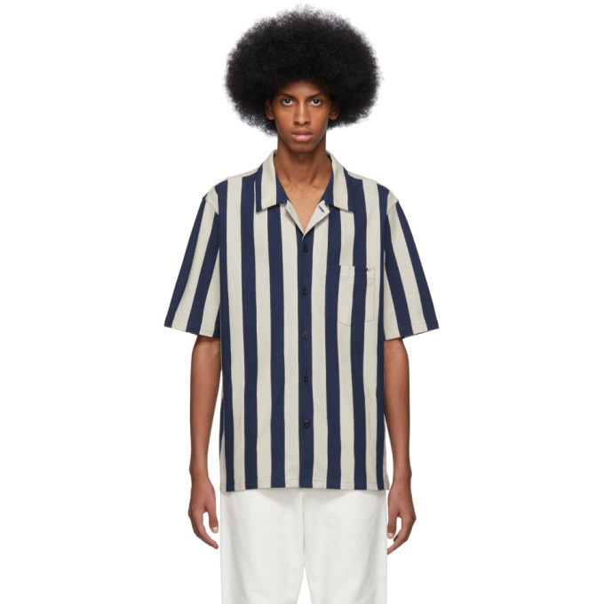 Photo: AMI Alexandre Mattiussi Beige and Navy Striped Shirt