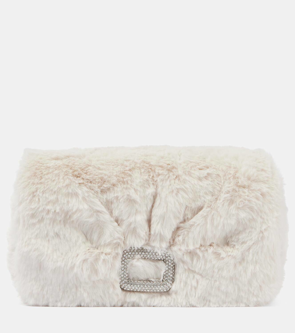 Roger Vivier Viv Choc embellished faux shearling wallet