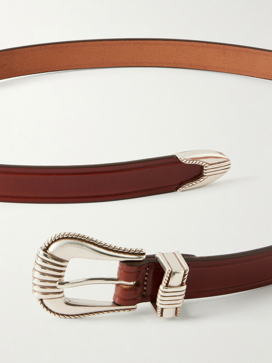 Monitaly - 2.5cm Leather Belt - Brown