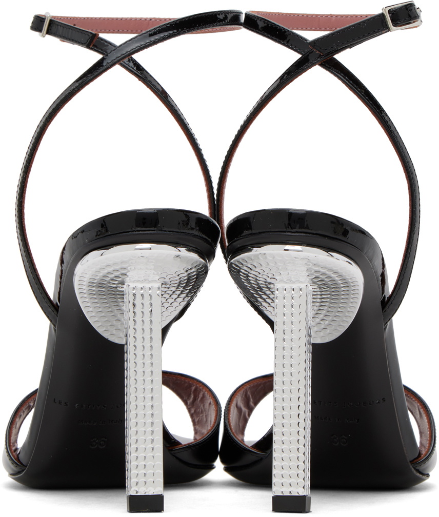 Les Petits Joueurs Black Silvy Heeled Sandals