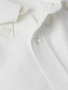 AMI PARIS - Button-Down Collar Logo-Embroidered Cotton Oxford Shirt - White