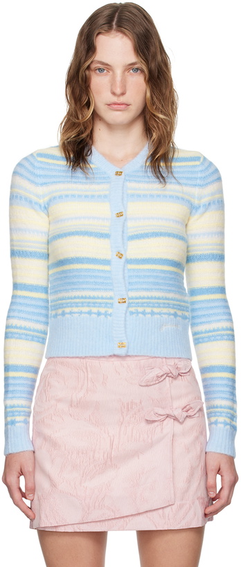 Photo: GANNI Blue Striped Cardigan