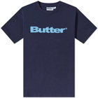 Butter Goods Men's Wordmark Puff T-Shirt in Navy