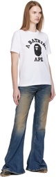 BAPE White Crystal Stone College T-shirt