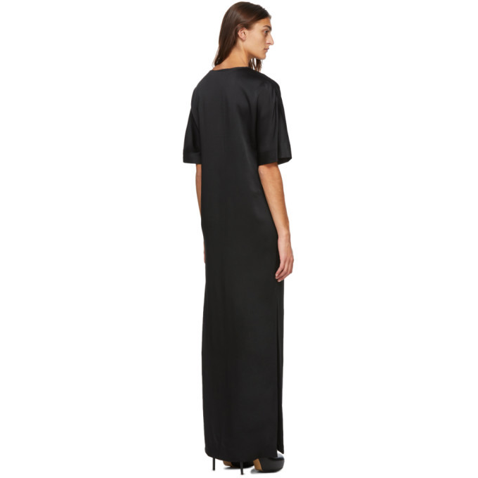 Haider Ackermann Black Satin T-Shirt Dress