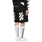 Off-White Black Spray Brushed Diagonals Shorts