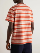 Mr P. - Striped Cotton-Jersey T-Shirt - Orange