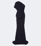 Safiyaa Elyna asymmetric crêpe gown