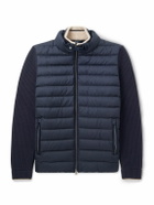 Herno - Slim-Fit Wool and Quilted Shell Down Jacket - Blue