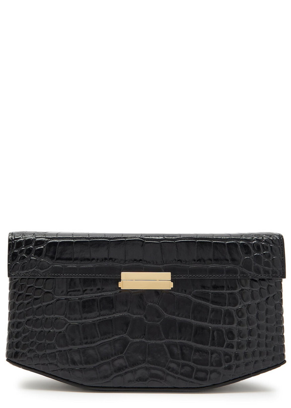 Photo: Toteme Crocodile-embossed Leather Shoulder bag - Black - One Size