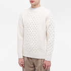 Norse Projects Men's Arild Cable Crew Knit in Ecru