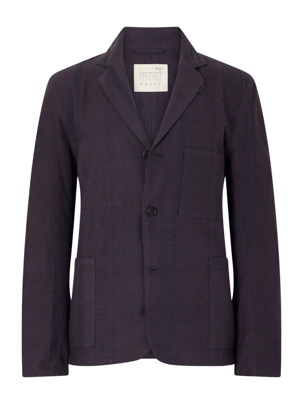 Photo: Kardo - Somesh Checked Cotton Blazer - Black