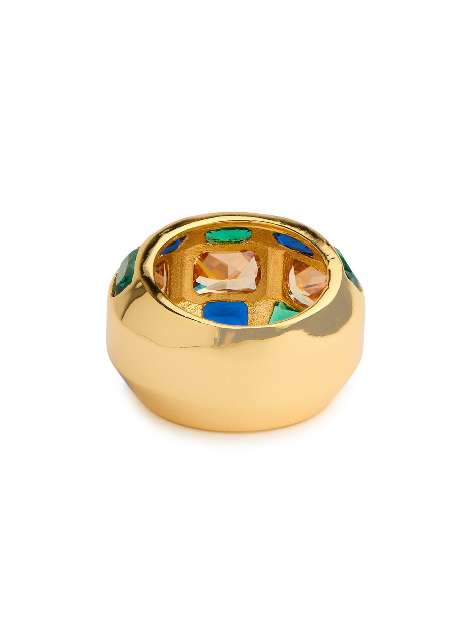 Timless Gold Rings Timeless Pearly Crystal-embellished 24kt Gold-plated Ring Multicoloured ...