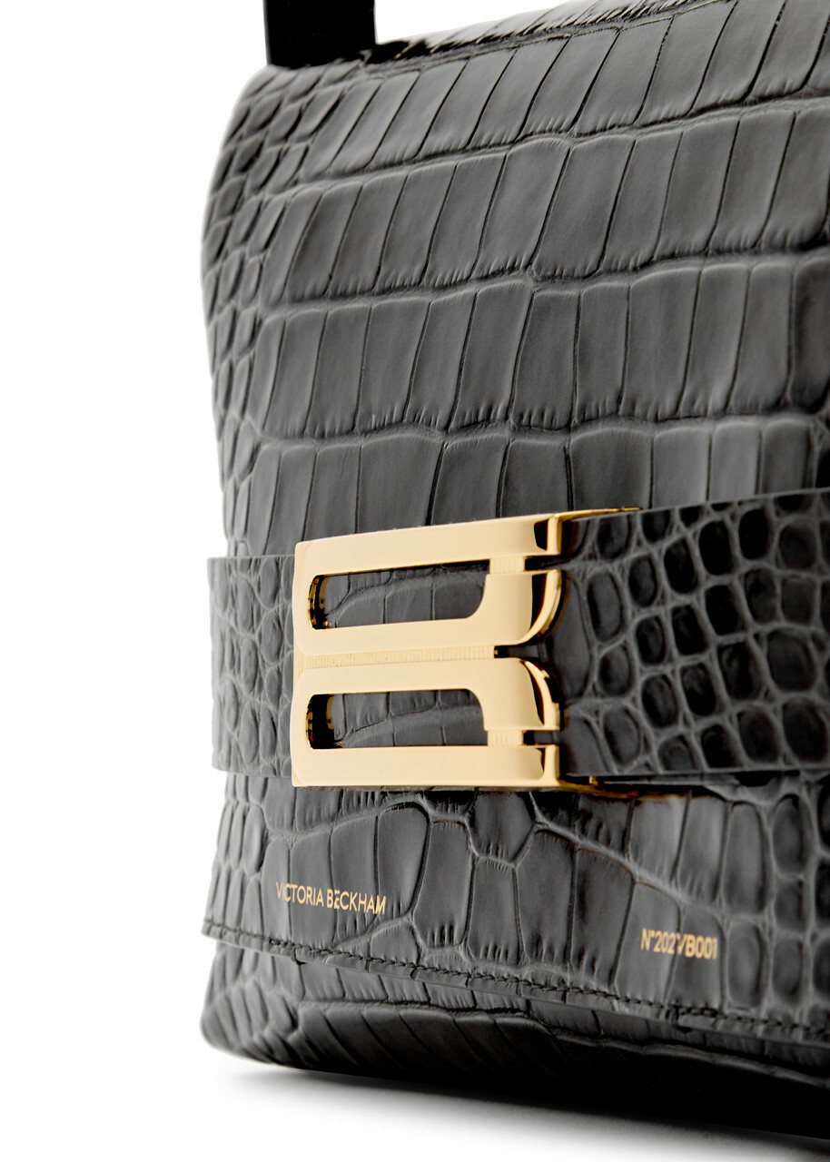 Victoria Beckham B Crocodile-effect Leather Pouch - Grey - One Size