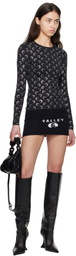 Marine Serre Black Recycled Moon Strass Jersey Second Skin Crewneck T-shirt