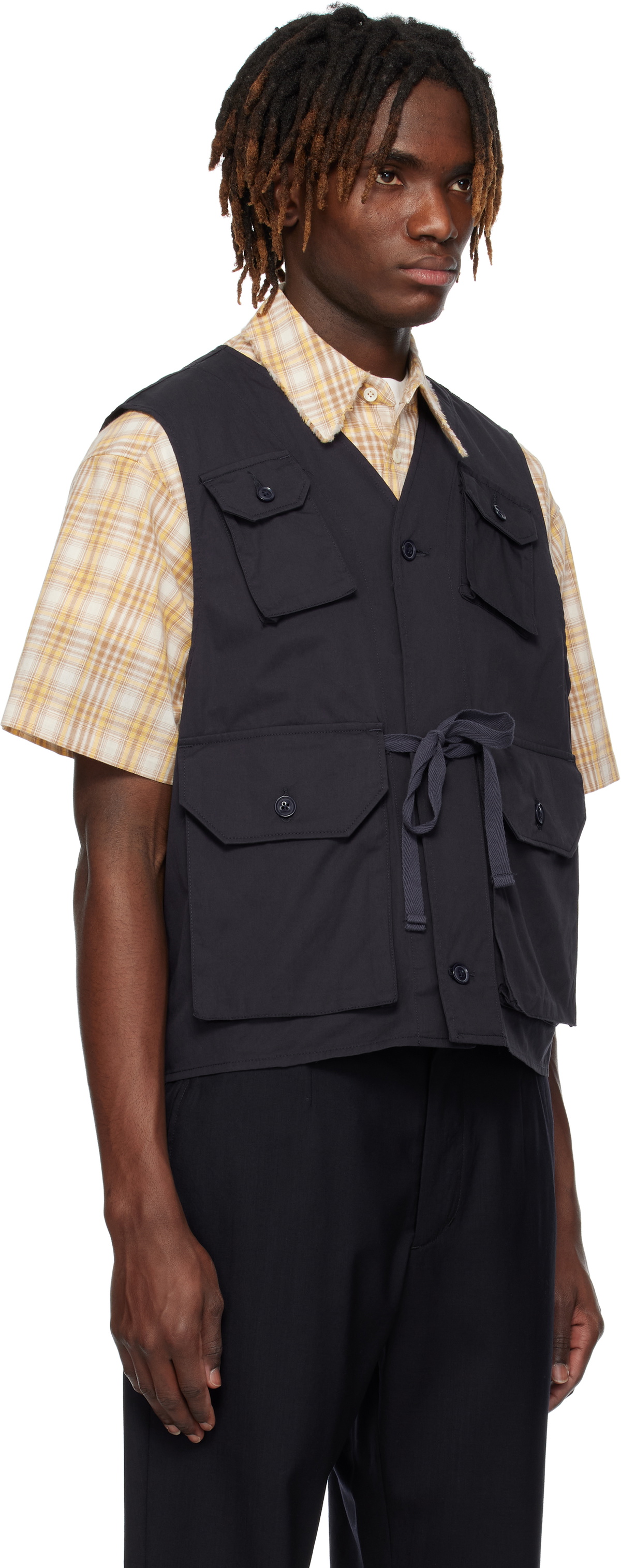 Engineered Garments Navy C-1 Vest Engineered Garments