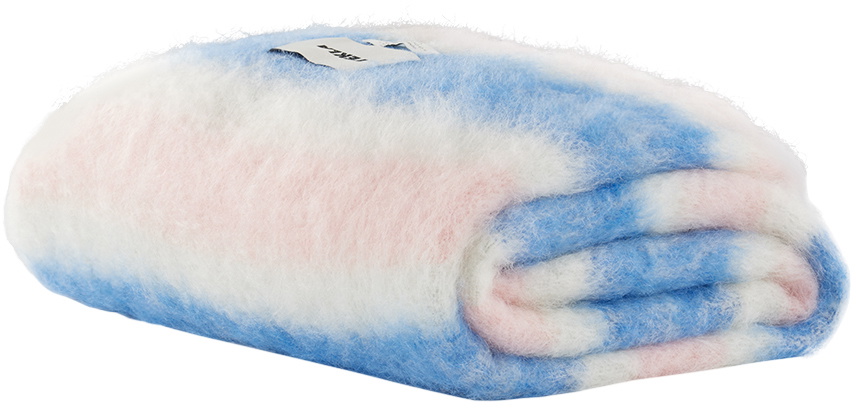 Tekla Blue & Pink Le Corbusier Mohair Blanket Tekla Fabrics