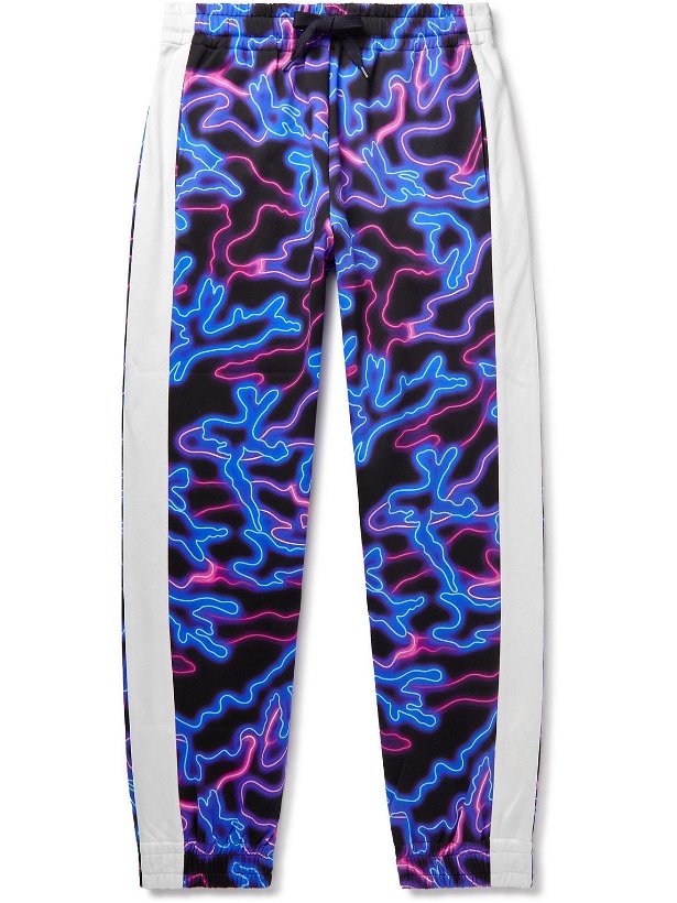 Photo: Valentino - Tapered Printed Jersey Track Pants - Blue