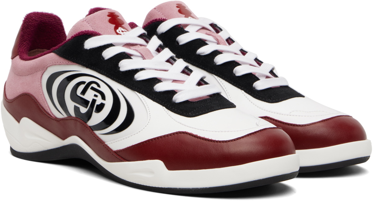 Casablanca Burgundy & White Squash Indoor Sneakers
