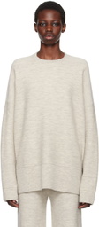 Lauren Manoogian Gray Oversize Crewneck Sweater